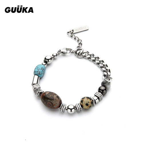 GUUKA潮牌绿松石朋克嘻哈手链
