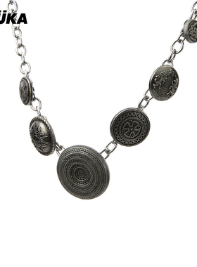 GUUKA潮牌原创复古朋克吊坠项链女春季新款 不锈钢合金颈联女配饰