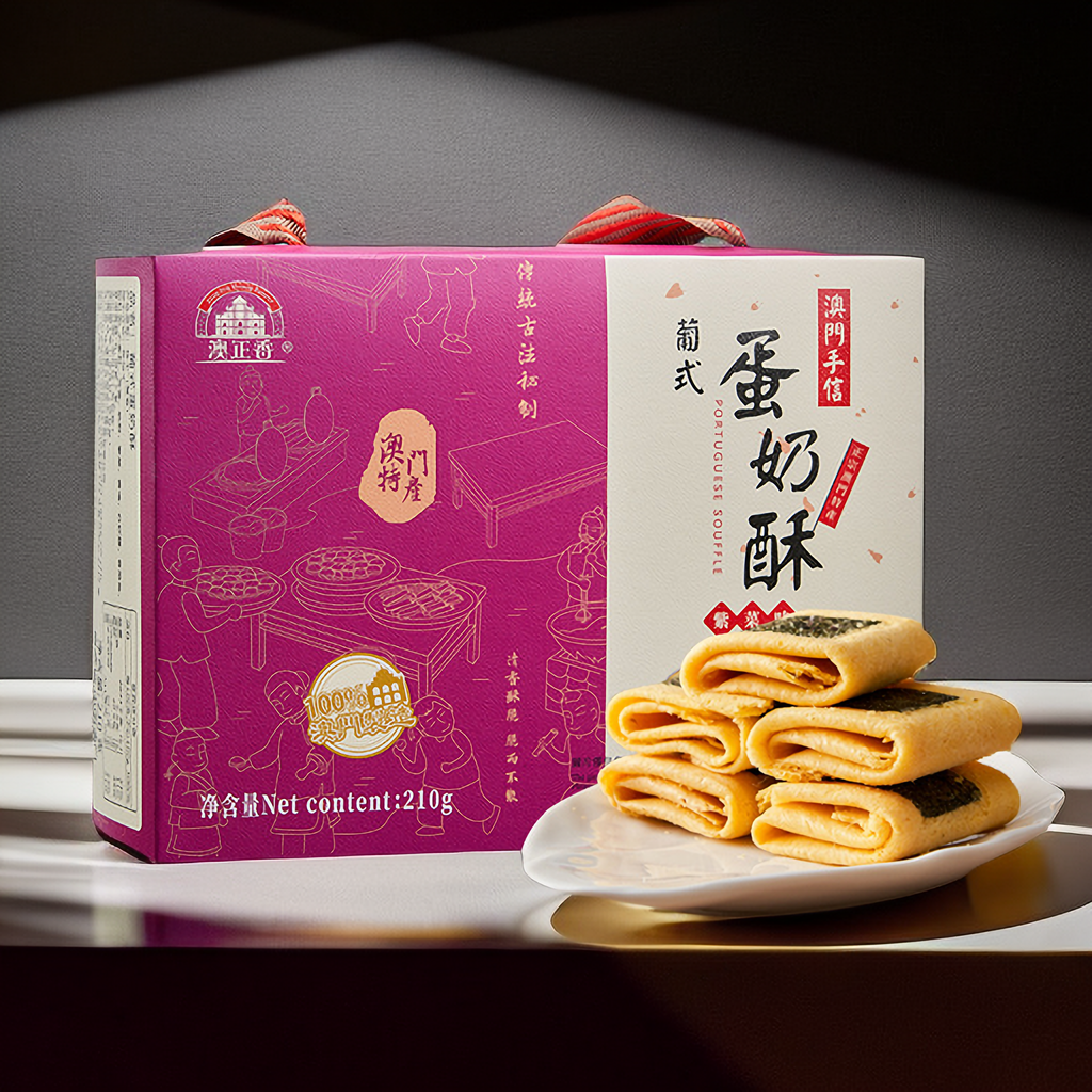 澳门进口蛋奶酥正宗特产手信紫菜凤凰卷礼品零食饼干休闲小吃网红