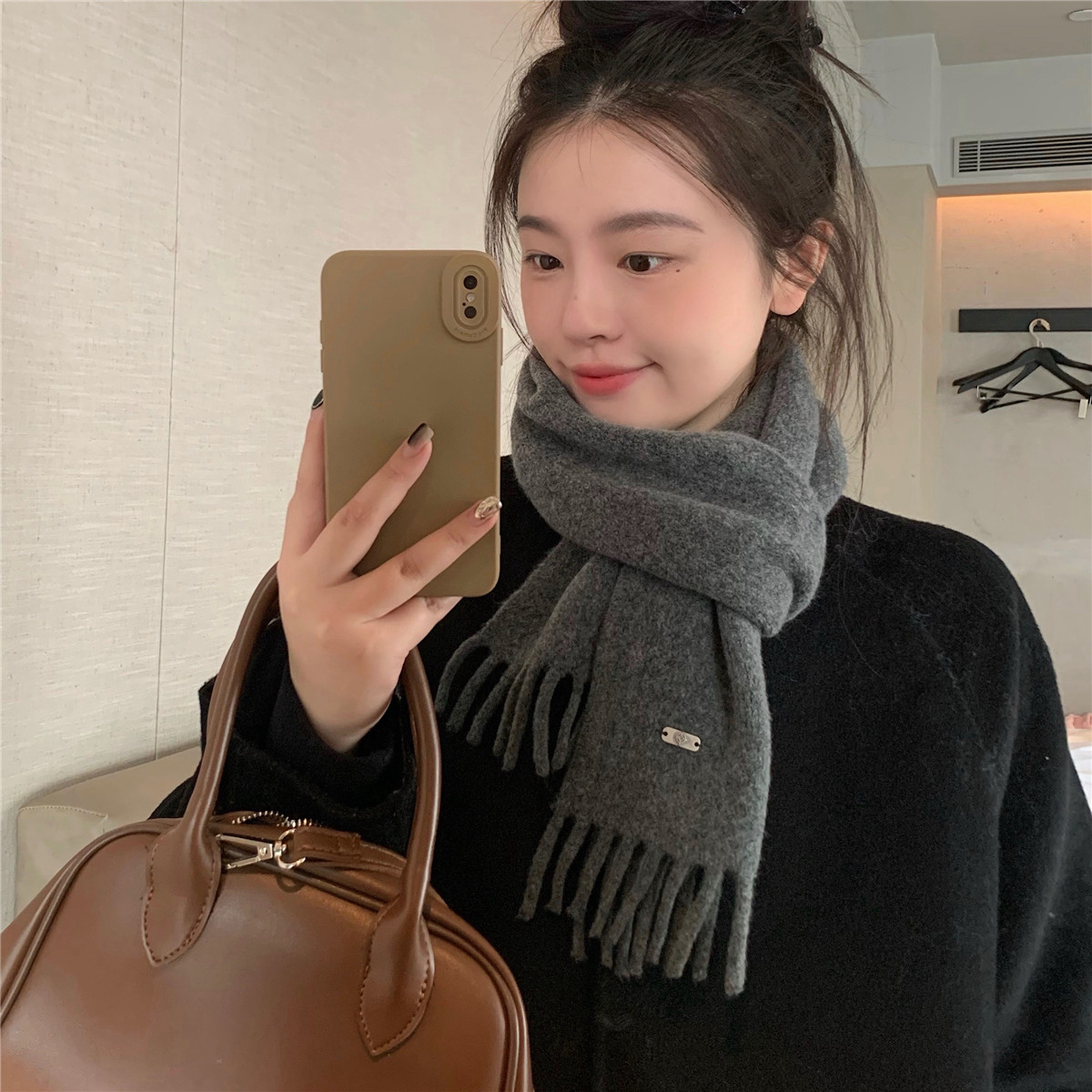 经典百搭高级感纯色含羊毛围巾女冬季2025保暖针织韩版围脖情侣潮,服饰配件/皮带/帽子/围巾,围巾/丝巾/披肩,淘宝优惠券,粉丝福利购,淘宝优惠卷