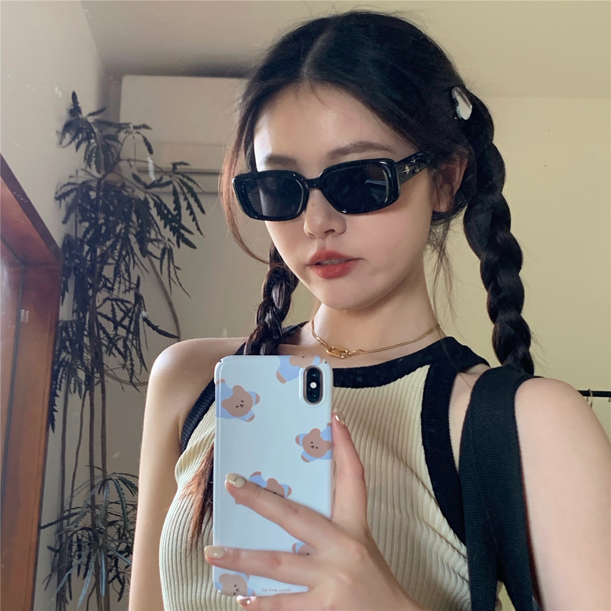 丁走走时尚辣妹方框墨镜女夏季防紫外线太阳眼镜防晒街拍显脸小潮