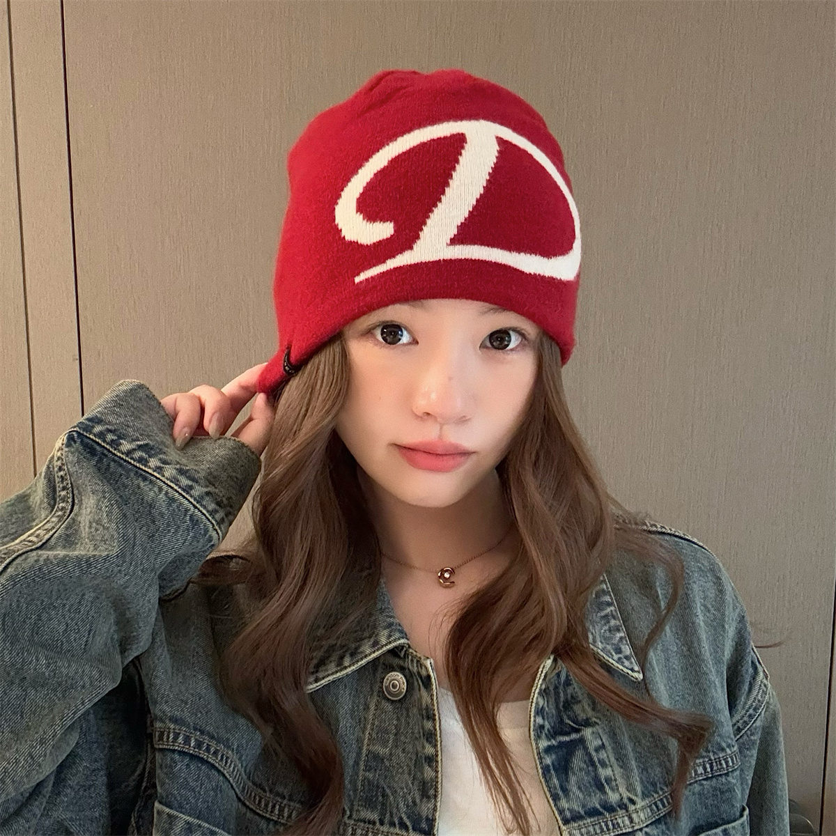 丁走走美式复古护耳防寒针织帽子