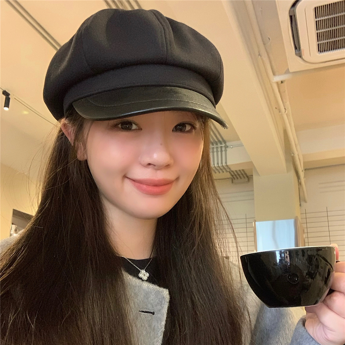 很百搭！显脸小八角帽日系报童帽