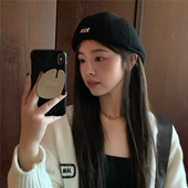 丁走走大头围贝雷帽子女秋冬显脸小复古日系画家帽韩版 百搭前进帽