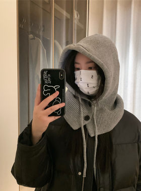 丁走走韩版围脖一体巴拉克拉法帽