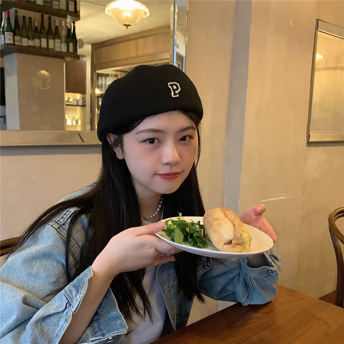 春夏新品显脸小透气甜美贝雷帽子