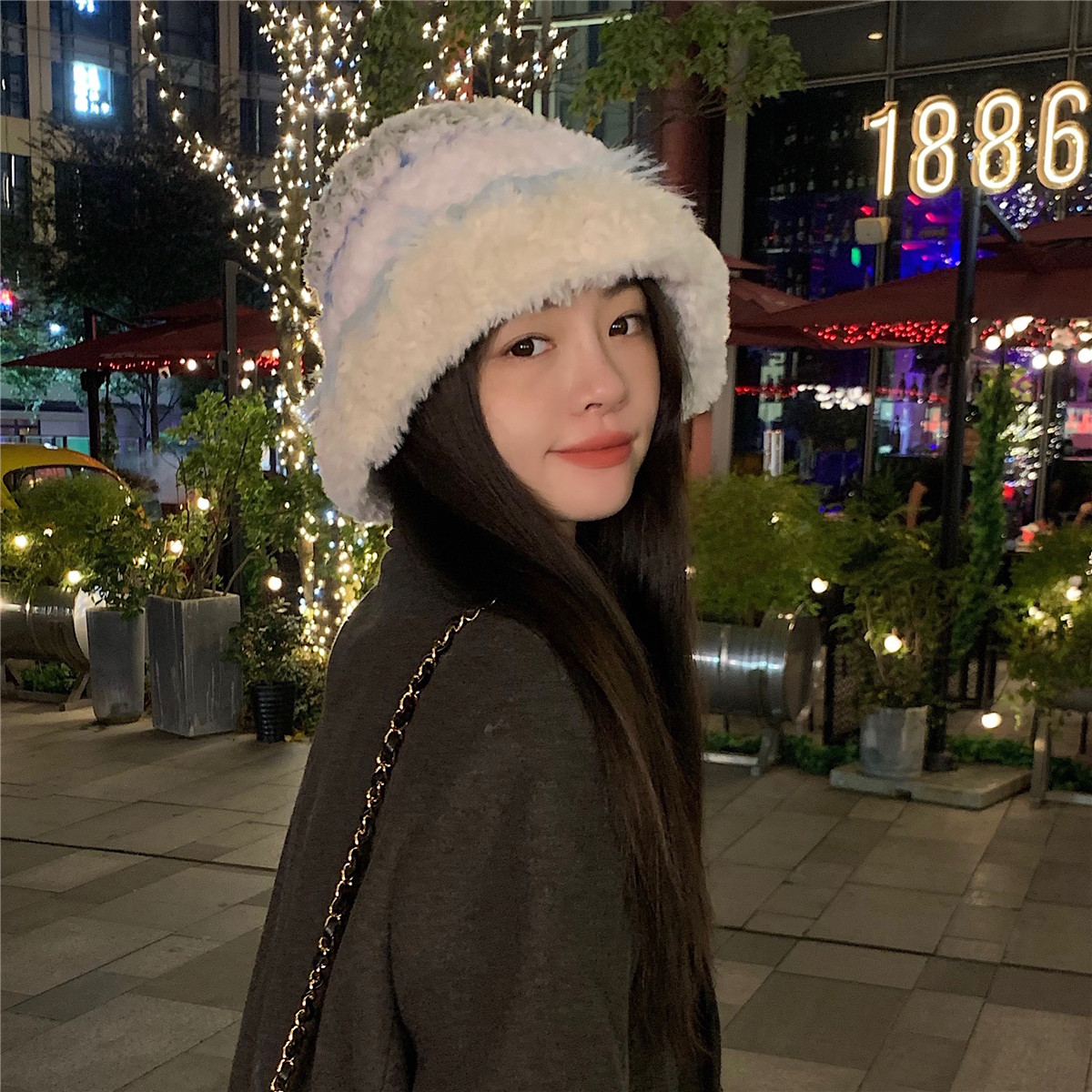 超暖！可爱毛绒帽大头围针织帽