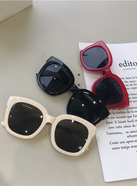 丁走走韩版chic风百搭大框方形墨镜女时尚凹造型太阳眼镜男显脸小