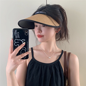 丁走走防晒帽子女夏季 2025新款 遮阳帽防紫外线大帽檐度假空顶草帽