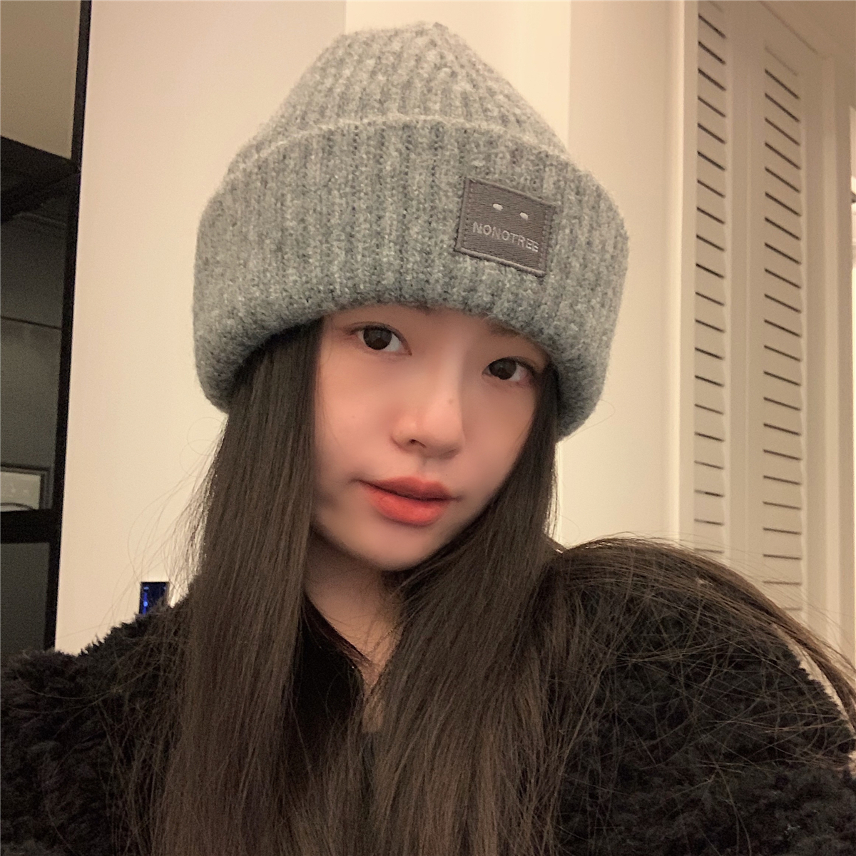 高弹力毛线帽休闲百搭针织冷帽