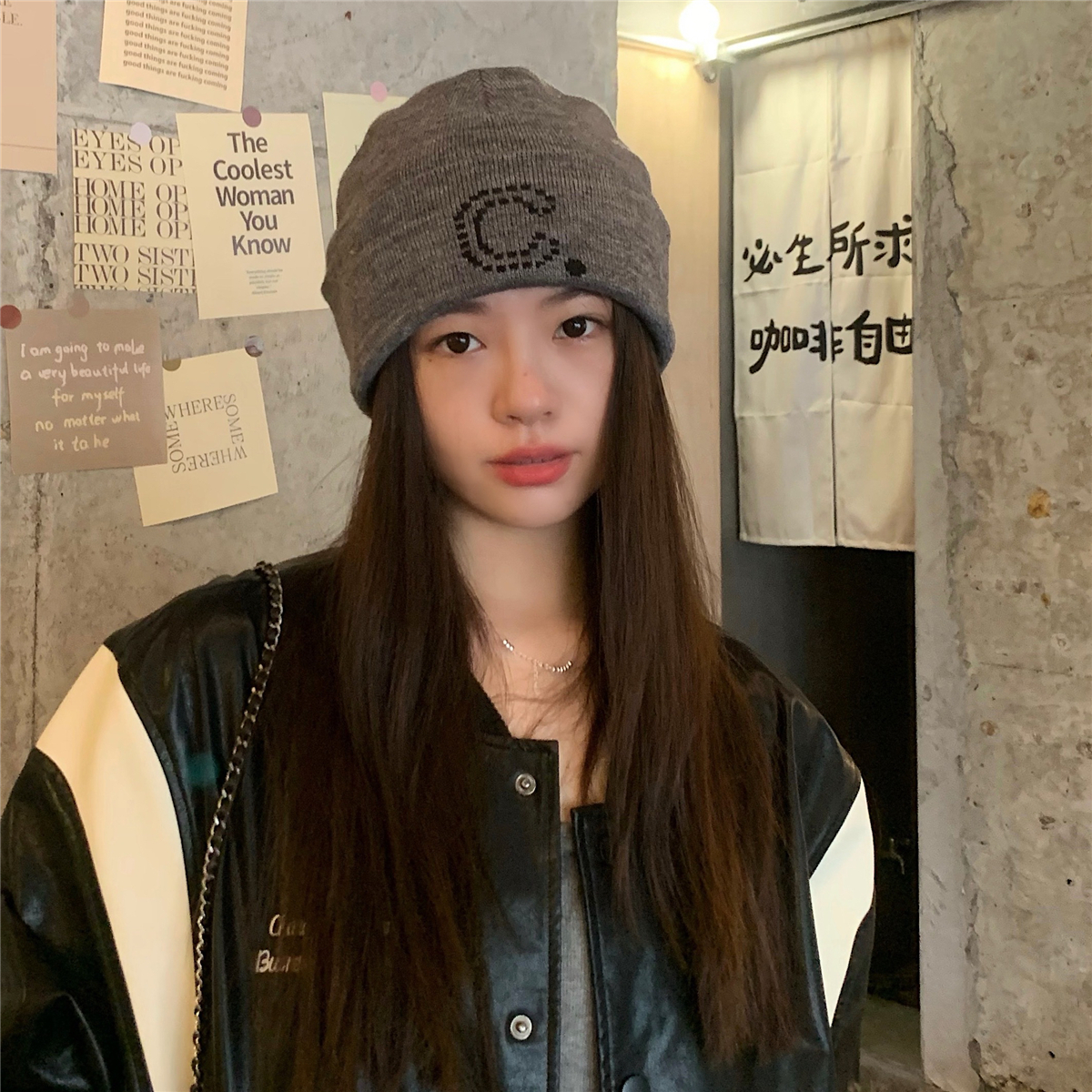 街头时尚毛线帽凹造型冷帽情侣款