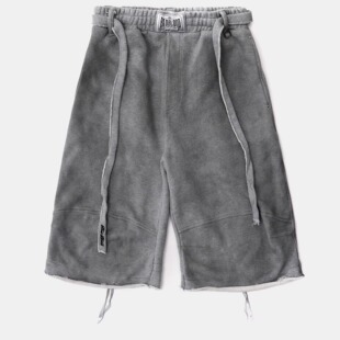 badblood美式复古迷彩扎染七分阔腿裤男女同款连帽拉链马甲套装