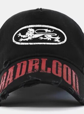 badblood做旧徽标辣妹黑色棒球帽