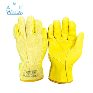 威特仕短款 9334头层牛皮电焊手套耐高温耐磨船舶切割 焊接手套10
