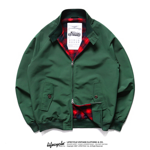 LifeCycle秋冬阿美咔叽防水哈灵顿工装夹克美式复古机车休闲外套