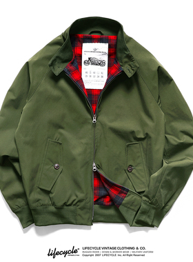 LifeCycle秋冬阿美咔叽防水哈灵顿工装夹克美式复古经典机车外套
