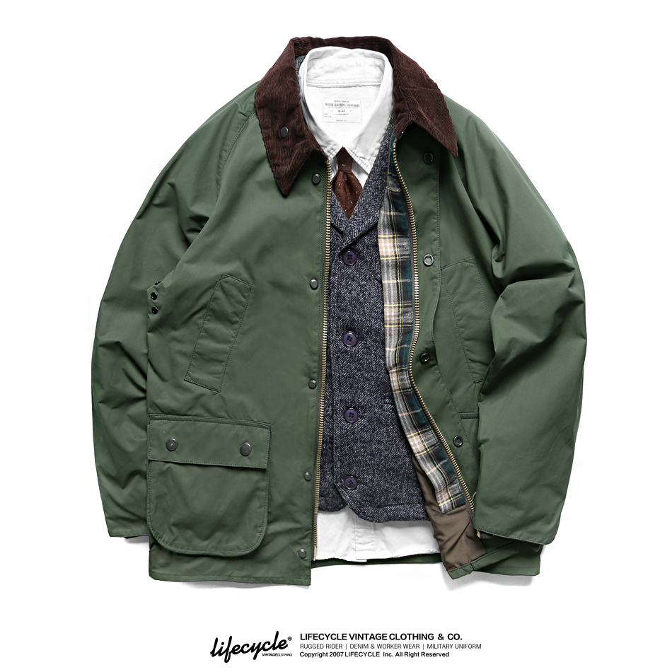 复刻BBR巴恩风无蜡防水猎装外套