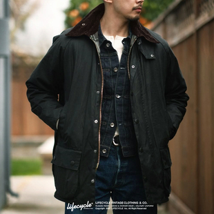 LifeCycle防水油蜡中长款夹克BEAUFORT收腰版风衣张颂文同款外套