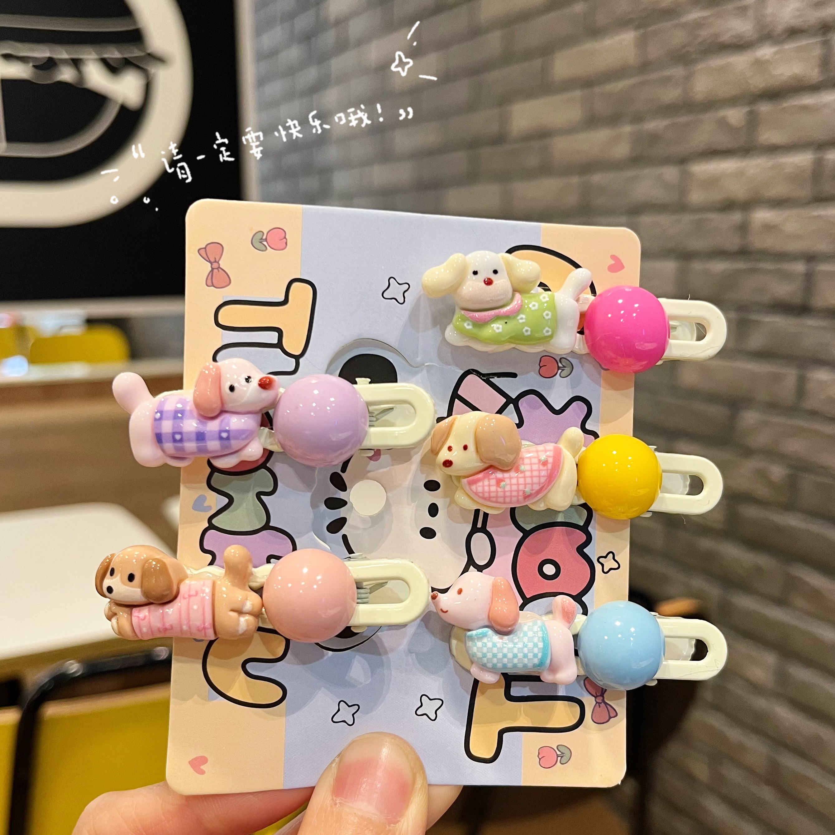 可爱卡通腊肠小狗发夹甜美少女侧边刘海夹学生元气鸭嘴夹发卡发饰