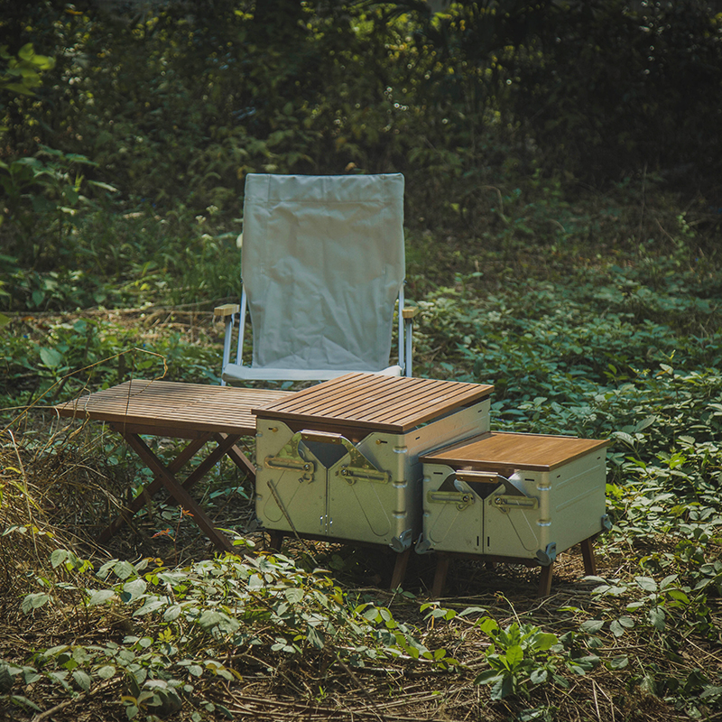 Reforged雪峰收纳箱配套桌脚北美黑胡桃实木手作复古露营glamping 户外/登山/野营/旅行用品 户外桌子 原图主图