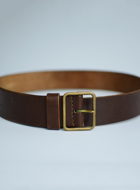 瑞士军版皮带黄铜针扣植鞣革时装腰带哈雷机车复古vintage经典RRL