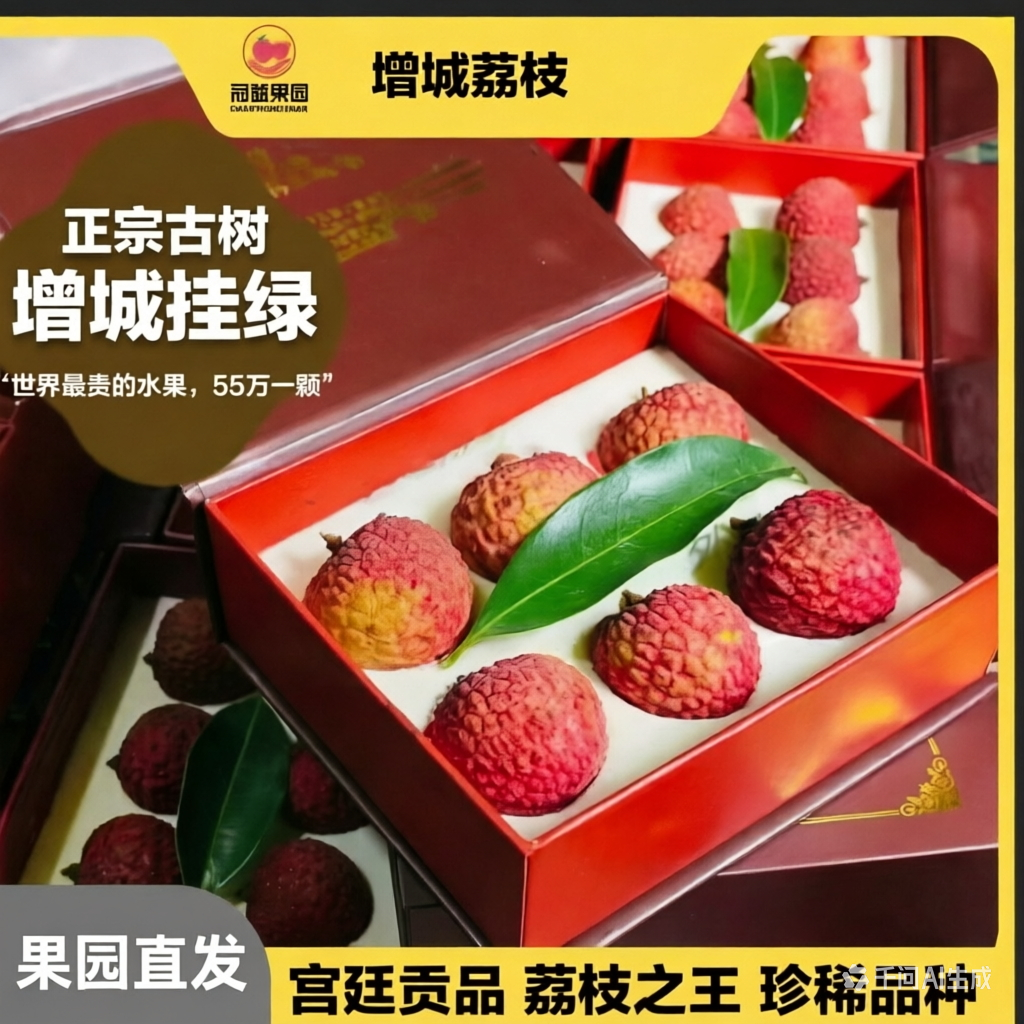 (现发)送礼正宗增城挂绿荔枝新鲜北园现摘鲜荔枝礼盒顺丰空运