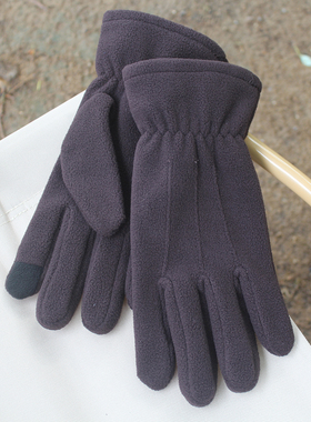 冬季保暖手套男士抓绒触屏外卖骑手防寒全包分指开车骑行运动徒步