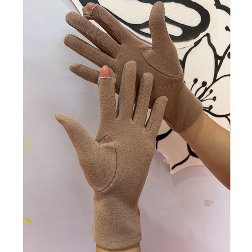 美触族女士翻盖触屏保暖棉手套