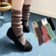 韩国东大门代购 袜子女小腿袜纯色百搭堆堆袜ins风潮褶皱中长筒袜
