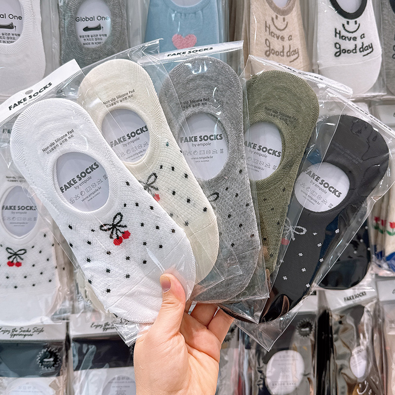 韩国浅口夏女防滑不掉跟隐形船袜