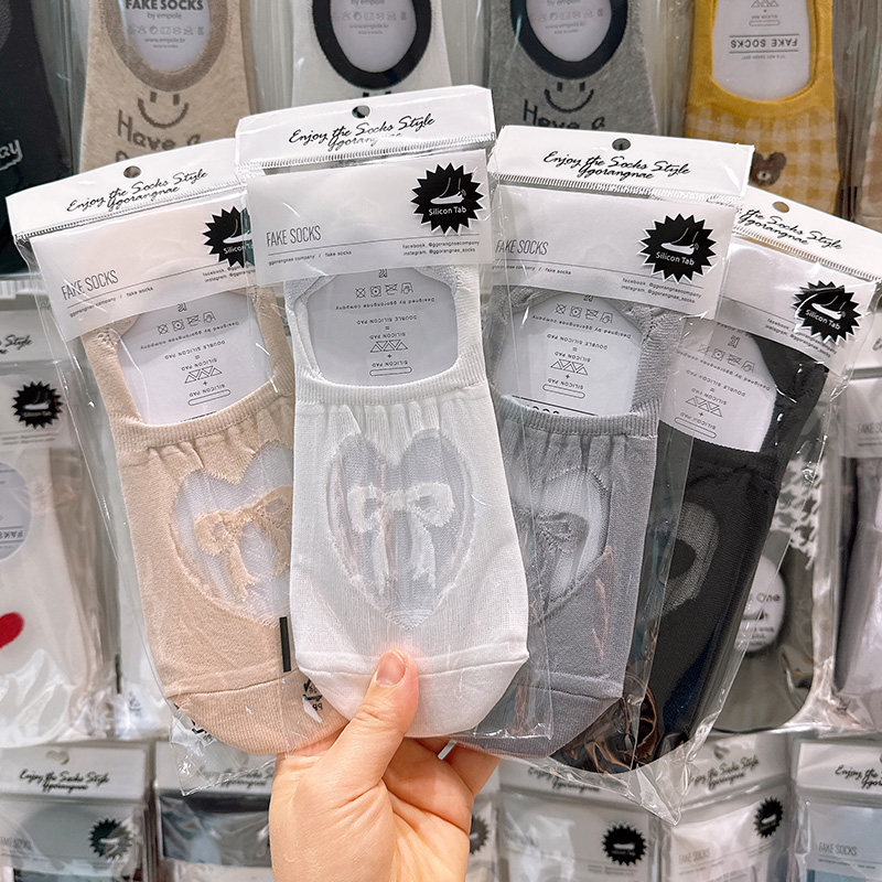 韩国进口东大门袜子女春夏季薄款丝质浅口防滑不掉跟硅胶隐形船袜