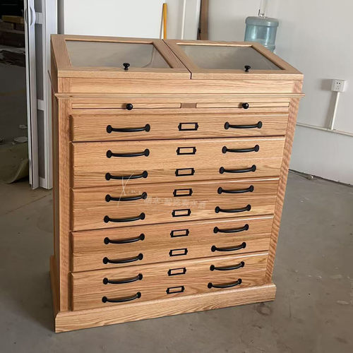 法式实木家用衣帽间落地首饰柜