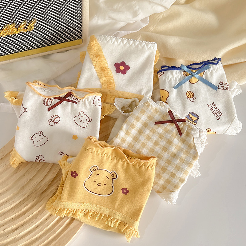 内裤女纯棉裆黄色学生日系少女风全棉裆卡通韩系风高颜值舒适大码,女士内衣/男士内衣/家居服,女三角裤,淘宝优惠券,粉丝福利购,淘宝优惠卷