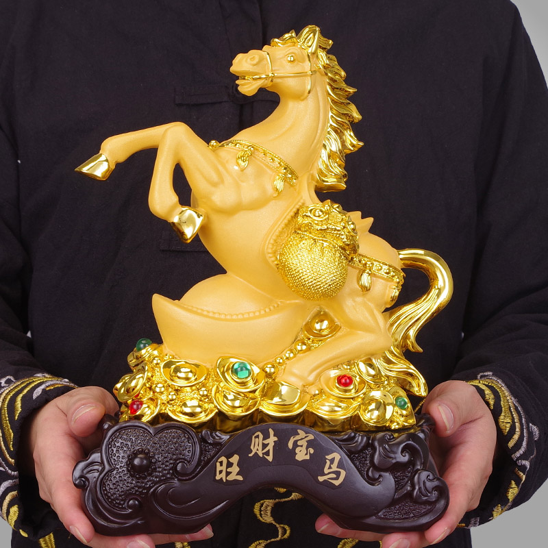 旺财宝马摆件马生肖工艺品招财马到成功玄关客厅乔迁办公室装饰品