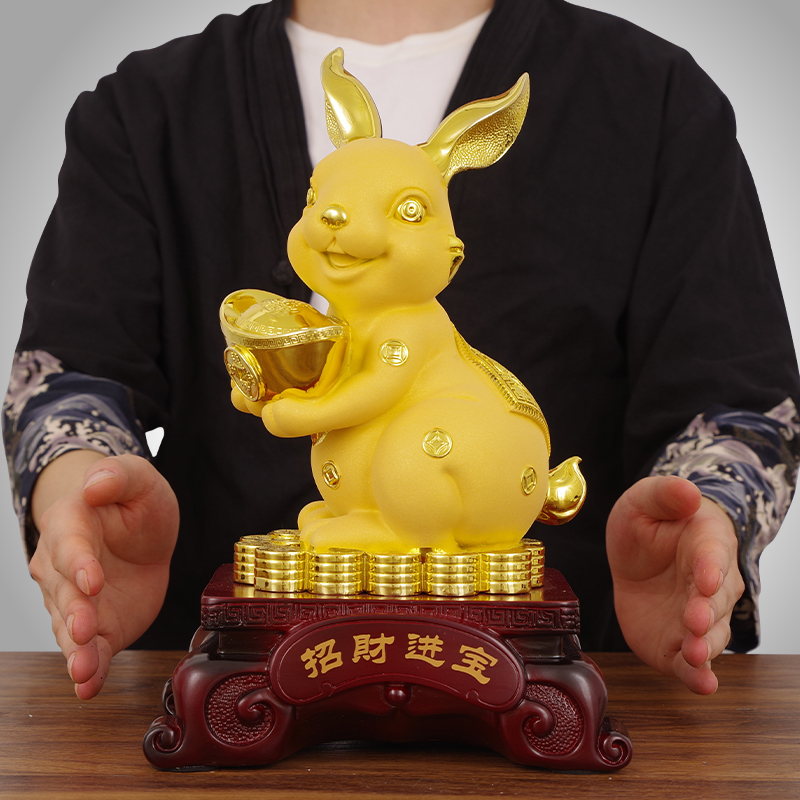 招财十二生肖兔摆件福玉兔