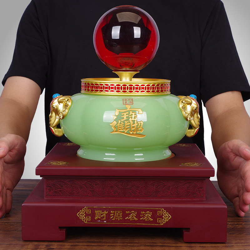 财源滚滚招财聚财风水转运球琉璃玉聚宝盆高档办公室装饰开业礼物