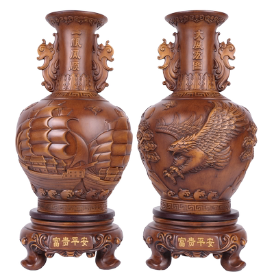 花瓶摆件一对新中式电视柜两边