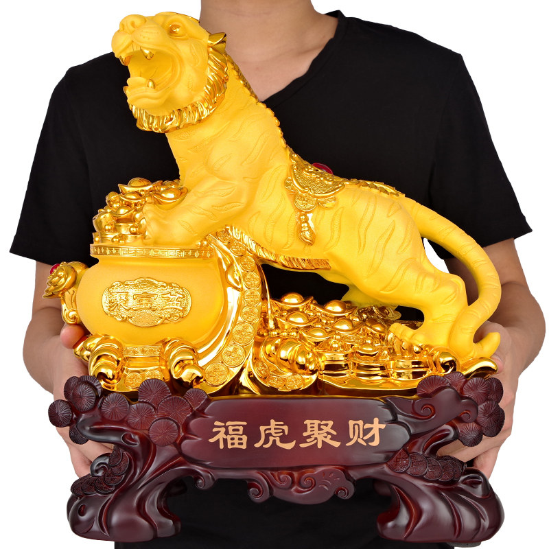 十二生肖老虎摆件风水招财办公室老板桌面中式家居饰品客厅虎摆设