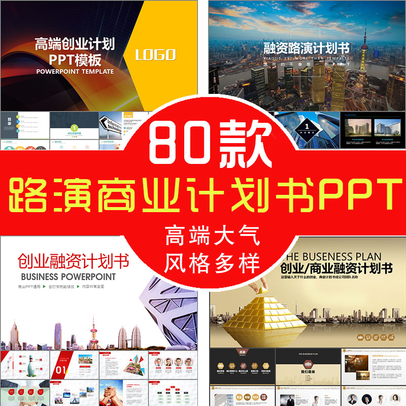 创业项目商业计划书招商融资路演设计素材/源文件