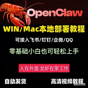 openclaw龙虾云部署本地mac和windows小白部署视频教程飞书QQ接入