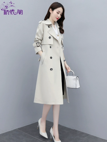 Длинный весенний осенний плащ, модное элитное пальто, средней длины, 2025 года, городской стиль, в британском стиле