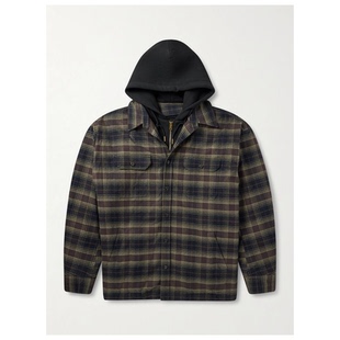 Chavarria 式 Ganadero 层叠感格纹法兰绒连帽衬衫 宽松款 Willy