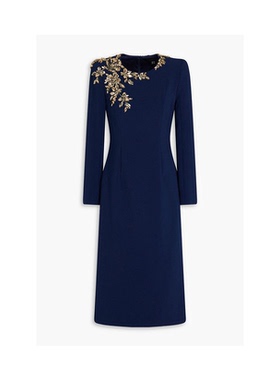 JENNY PACKHAM 精饰绉纱中长连衣裙女伴娘裙OL风通勤百搭ins仙