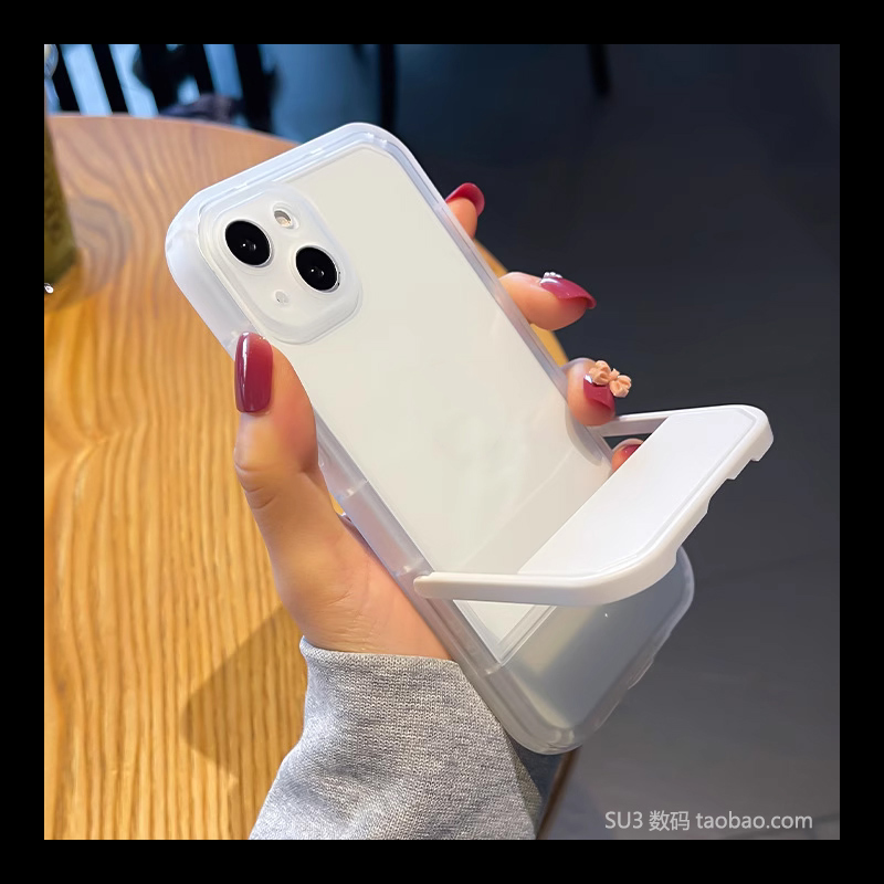 直立隐形站立折叠支架适用三星S22+手机壳S21ultra透明白色S21fe黑s10简约note20ultra气囊A54防摔A53全包A52