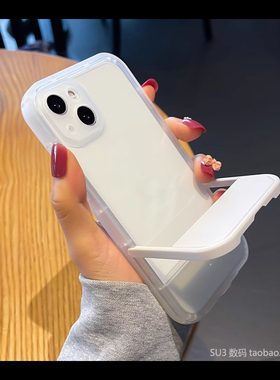X90s隐形站立折叠支架X100适用vivo手机壳X80透明白色S18e全包IQOO12简约neo9pro加厚Z8气囊s20防摔6硅胶13软