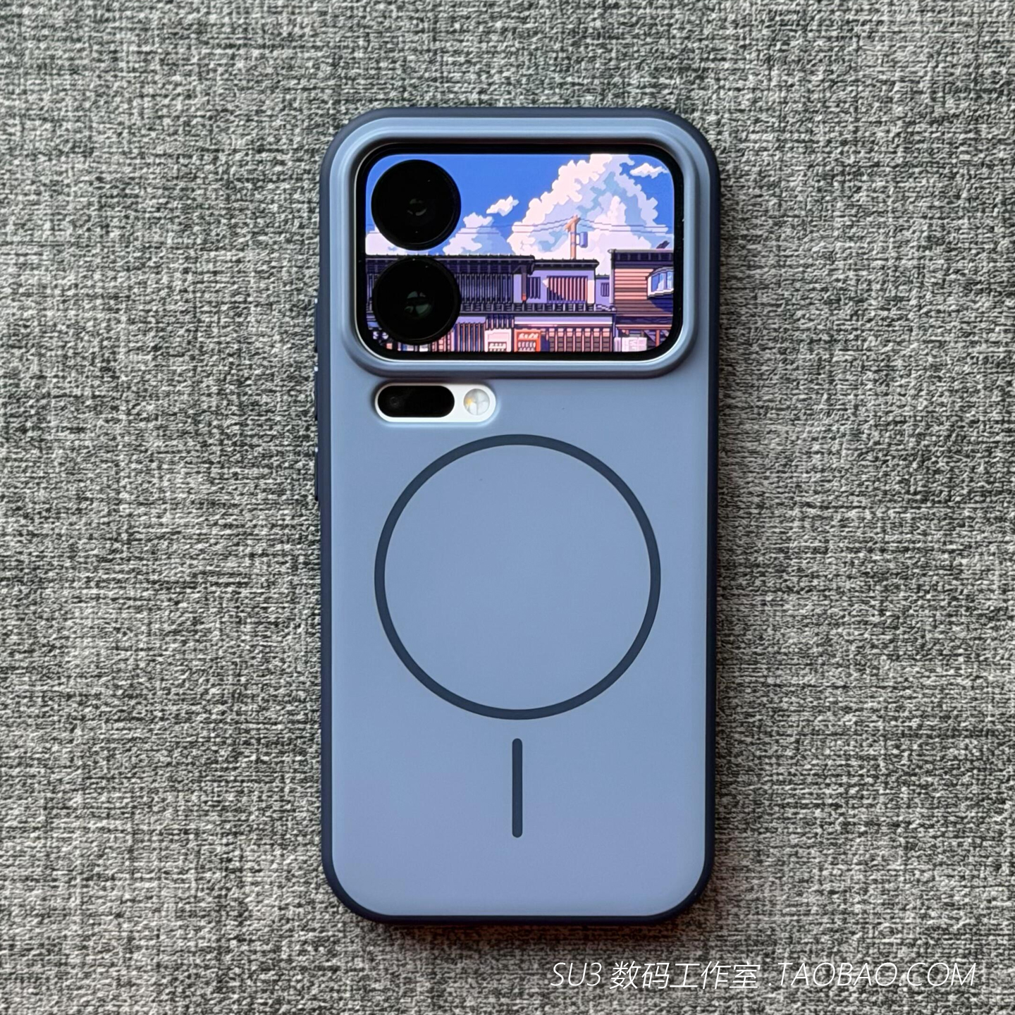 海军蓝色细圈磁吸充电Beats适用华为mate80手机壳promax防摔mate70pro高级60荣耀magic8+金属按键Magsafe高档