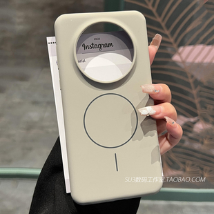 大象灰磁吸充电液态硅胶适用华为mate70pro手机壳mate60pro高级感 耐脏Pura70陶土色Magsafe细圈Beats简约套