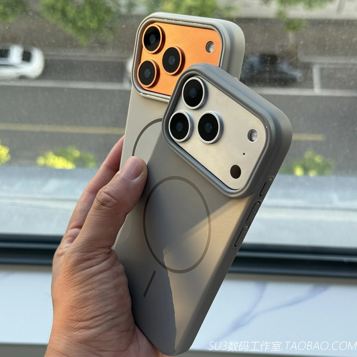 细圈磁吸Beats适用iPhone17苹果17promax手机壳16pro简约15plus磨砂14小众13肤感硬壳Air防摔magsafe大孔灰白