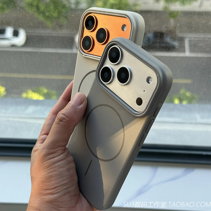 细圈磁吸Beats适用iPhone17苹果17promax手机壳16pro简约15plus磨砂14小众13肤感硬壳Air防摔magsafe大孔灰白