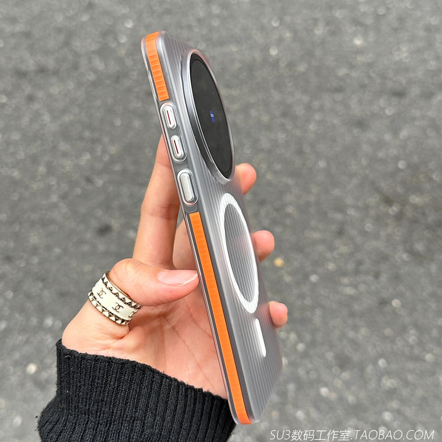 橙色防滑边撞色边框磁吸充电适用vivoX300手机壳X300pro半透明X200s磨砂IQOO15硬壳13简约高级感mini防摔条纹